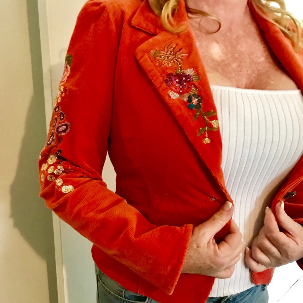 Marciano Beaded & Embroidered OrangeJacket
